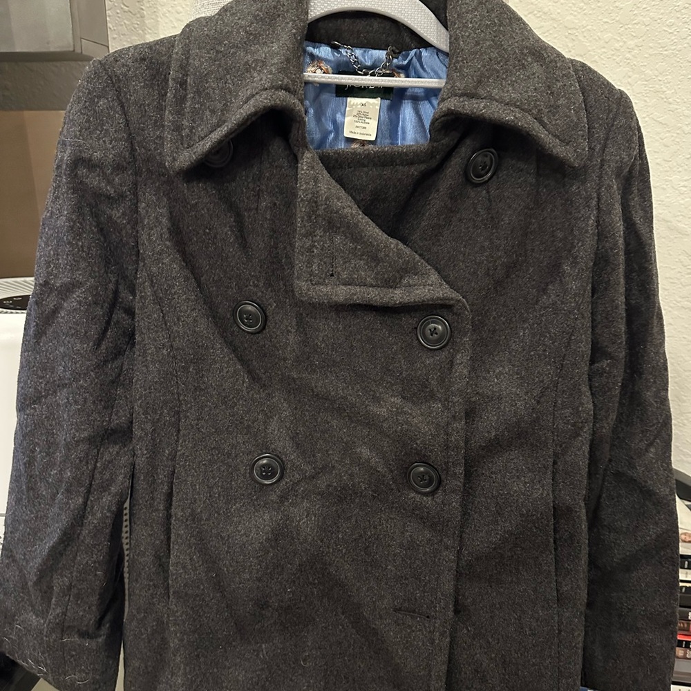 J. Crew Charcoal Double-Breasted Pea Coat